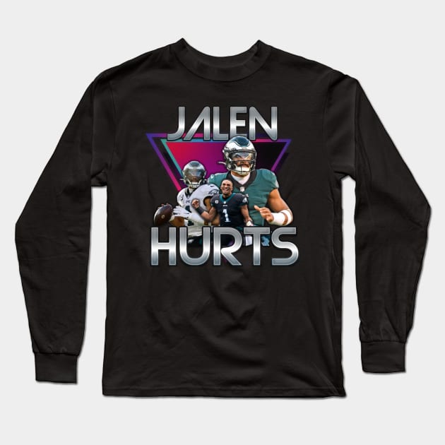 Jalen Hurts Retrowave Long Sleeve T-Shirt by Schuylkill Punch